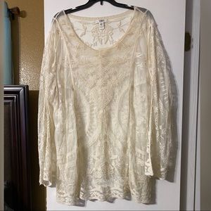 Long Sleeve Lace Blouse